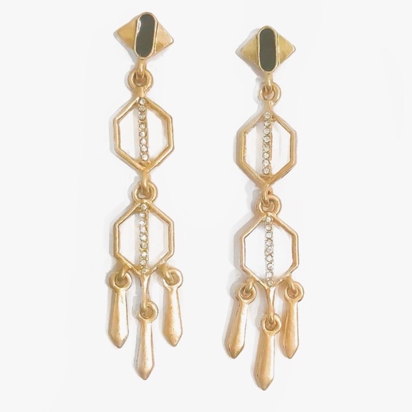 Gold Chandelier Earrings - Picture 2 of 3